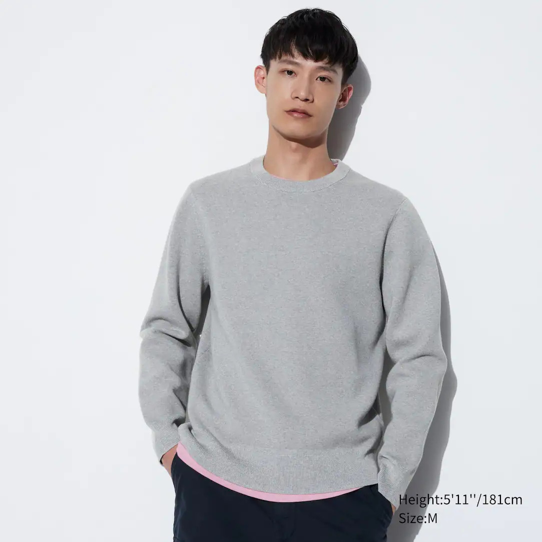 WASHABLE MILANO RIBBED CREW NECK JUMPER | UNIQLO (UK)