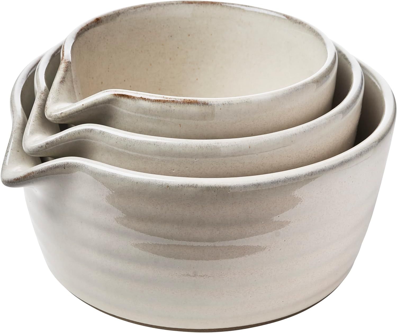 Monterey by Citrine Spouted Prep Bowls, Ceramic-Stoneware Mixing Bowls, Set of 3 | Amazon (US)