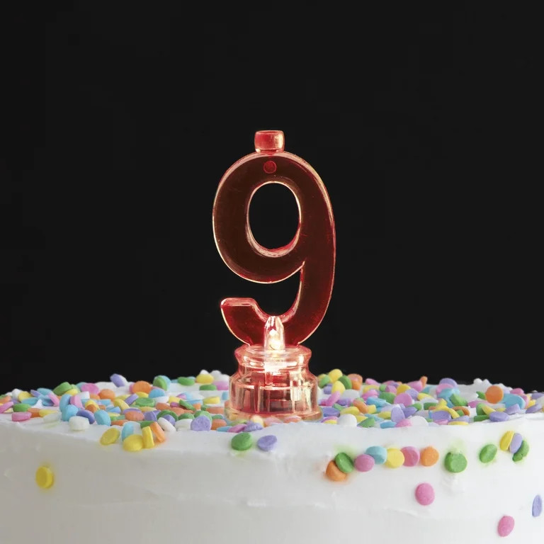 Multicolor Number 9 Flashing Birthday Candle Holder and Candles Set, 5 Pieces, by Way To Celebrat... | Walmart (US)