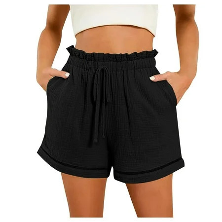 WNVMWI Womens Shorts Athletic Shorts for Women White Shorts for Woman Women s High Waisted Casual Shorts Fashion Beach Cruise Shorts Elastic Waist Summer Shorts with Pocket Cute Comfy Vacation Cl XL | Walmart (US)