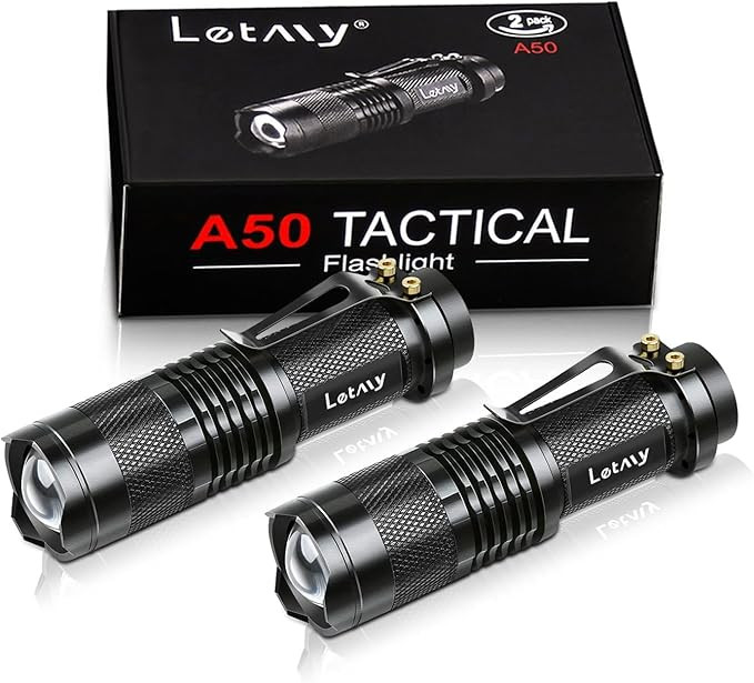 LETMY Tactical Flashlight, Super Bright LED Mini Flashlights with Belt Clip, Zoomable, 3 Modes, W... | Amazon (US)