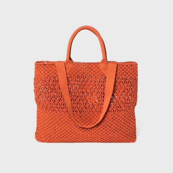 Circle Handle Crochet Tote Handbag - A New Day™ | Target