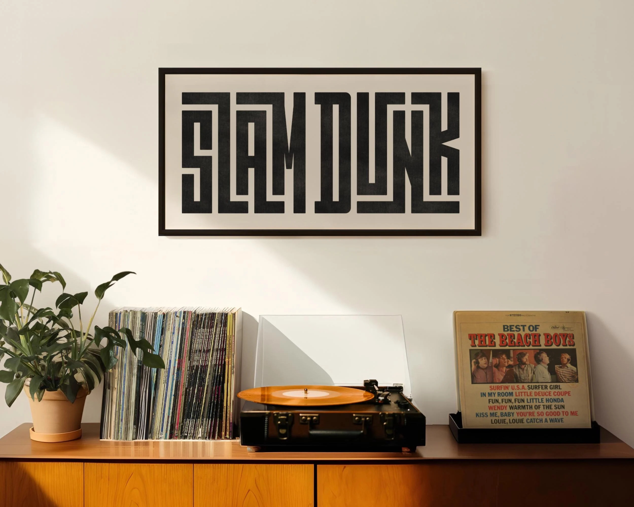 Slam Dunk - Basketball Art / Poster - Custom “Slam Dunk” Typography Print, Sports Wall Art - Boys Room Decor, Basketball Gift | Etsy (Global)