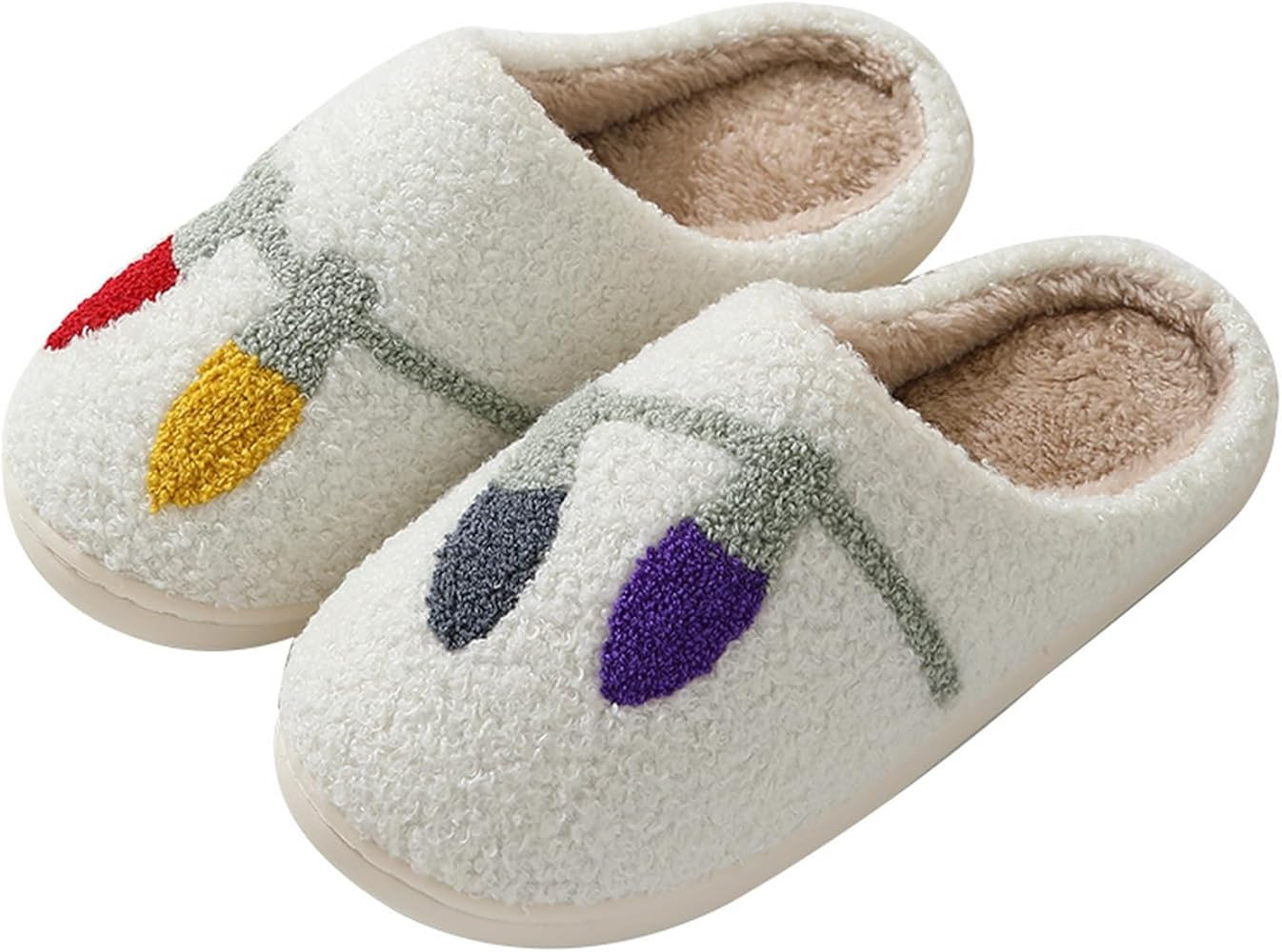 Menore Christmas Reindeer Slippers for Womens Mens Plush Warm Santa Claus Slippers Fuzzy House Sl... | Amazon (US)