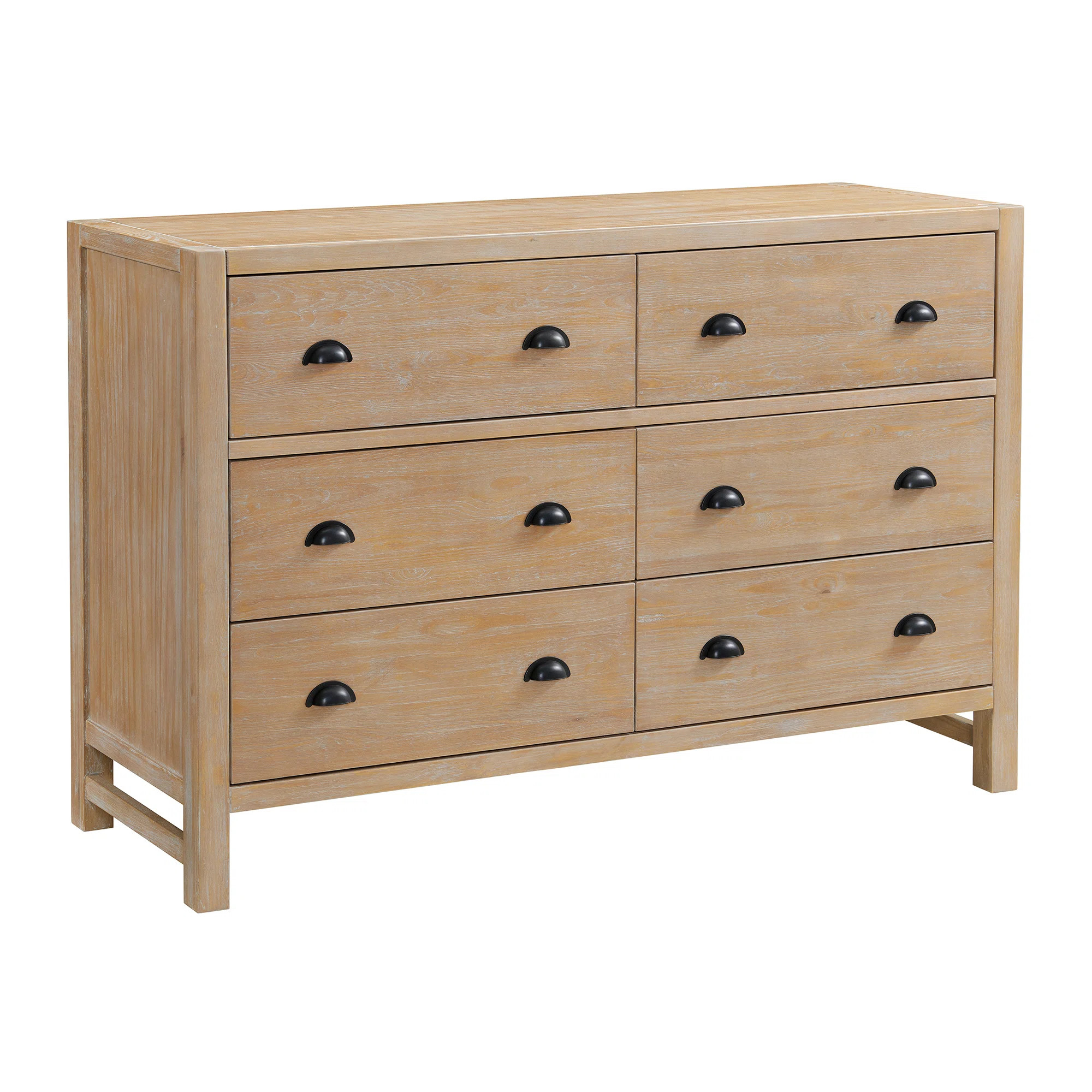 Arden 56" W Bohemian Style Rectangular Double Dresser with 6 Drawers, With Hidden Fasteners | Wayfair North America