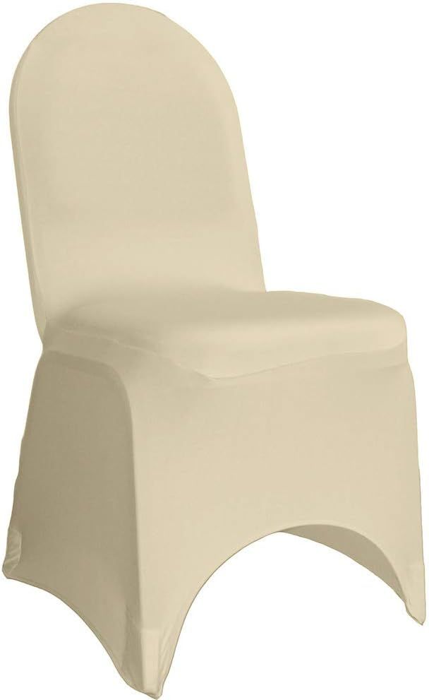 YOUR CHAIR COVERS - 6 Pack Stretch Spandex Banquet Chair Covers - Ivory, Wedding Slip Covers, Pre... | Amazon (US)