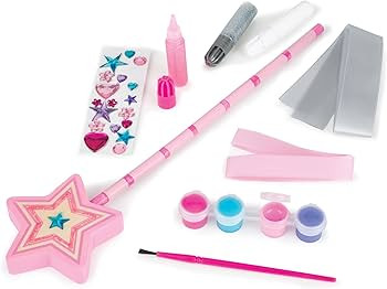 Melissa & Doug Created By Me! Paint & Decorate Your Own Wooden Princess Wand Craft Kit, Pink - Pr... | Amazon (US)