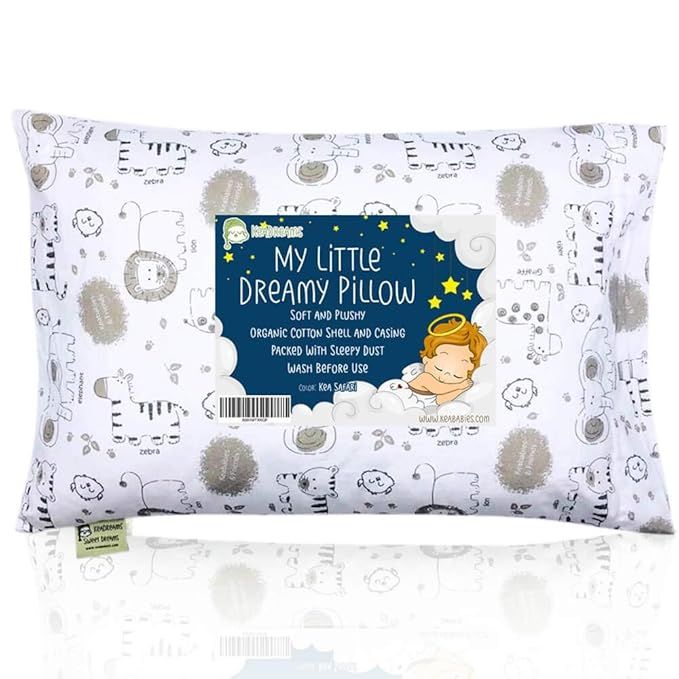 Toddler Pillow with Pillowcase - 13X18 Soft Organic Cotton Baby Pillows for Sleeping - Machine Wa... | Amazon (US)