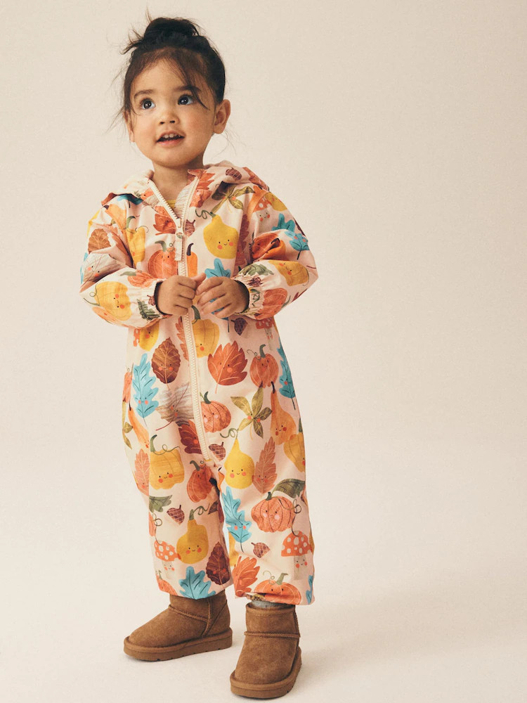 Autumn Pumpkin Waterproof Fleece Lined Puddlesuit (3mths-7yrs) | Next EU