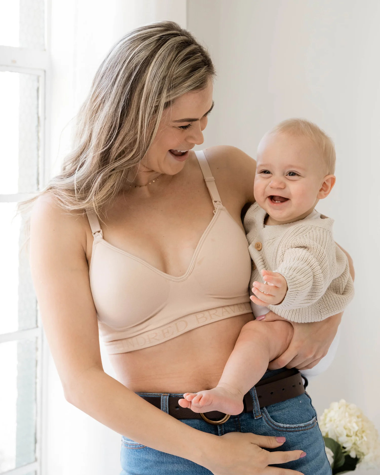 Signature Sublime® Contour Hands-Free Pumping & Nursing Bra | Beige - Kindred Bravely | Kindred Bravely