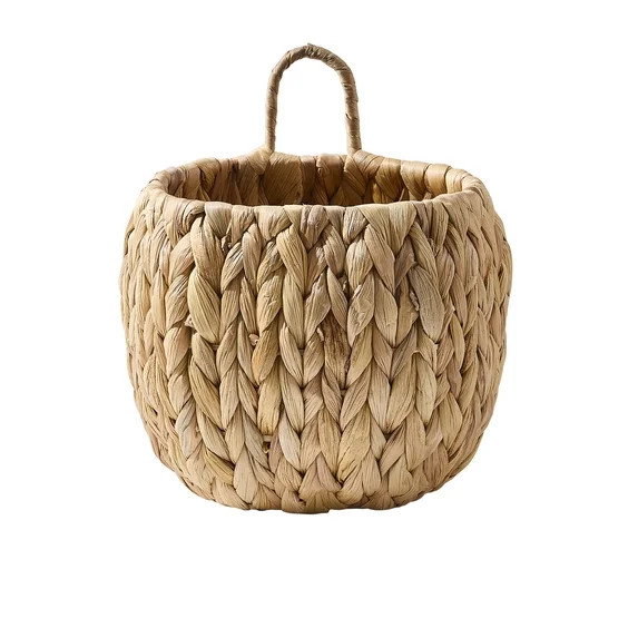 Home Decor Collection 8" Faux Rattan Wall Hanging Basket Plantar with Handle | Walmart (US)