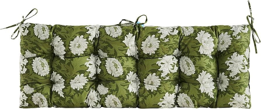 ARTPLAN Patio Bench Tufted Cushion with Tie,Outdoor Loveseat Cushion for Gliders,48x18 Inches,Flo... | Amazon (US)