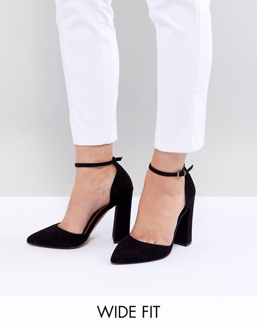 ASOS DESIGN Wide Fit Pebble pointed high heels | ASOS US