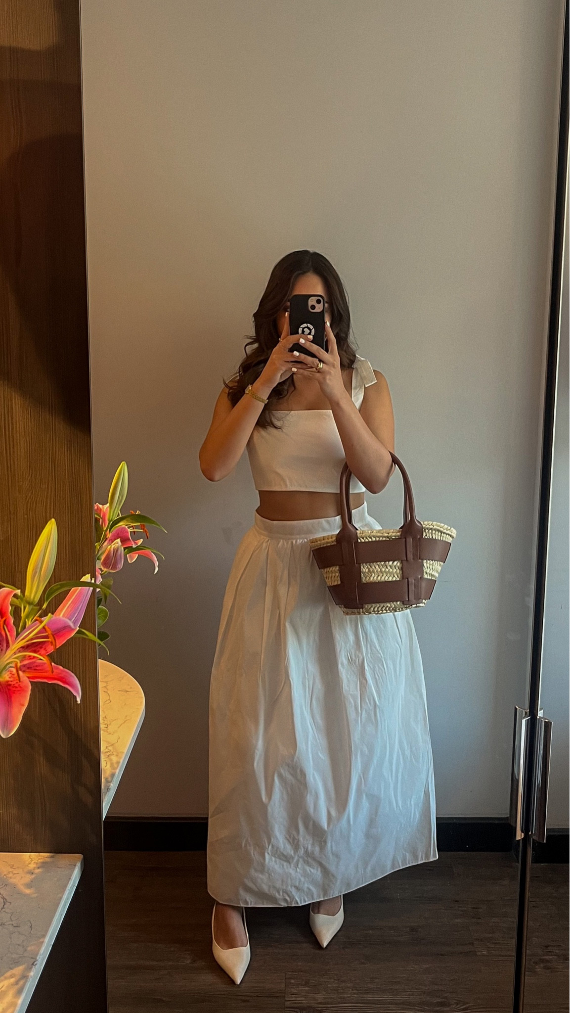 LTK Summer party outfit 🧺 🤍

outfit inspiration, cottage core, holiday outfit, Mango slingbacks, DeMellier mini Santorini, Mango white skirt. 

#LTKeurope #LTKSeasonal #LTKstyletip