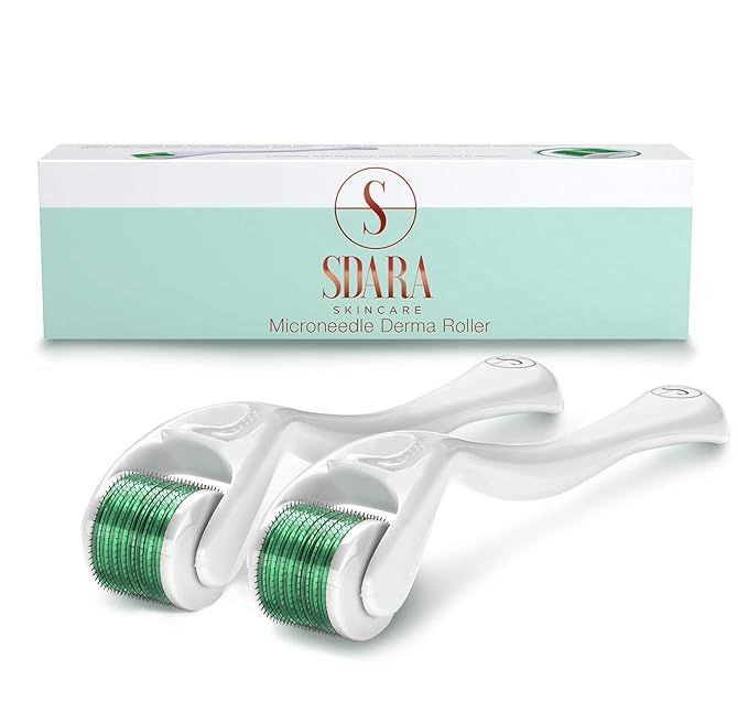 ﻿Sdara Skincare Derma Roller - 2 Pack, 0.25 mm Microneedle Rollers for Face w/ 540 Titanium Mic... | Amazon (US)