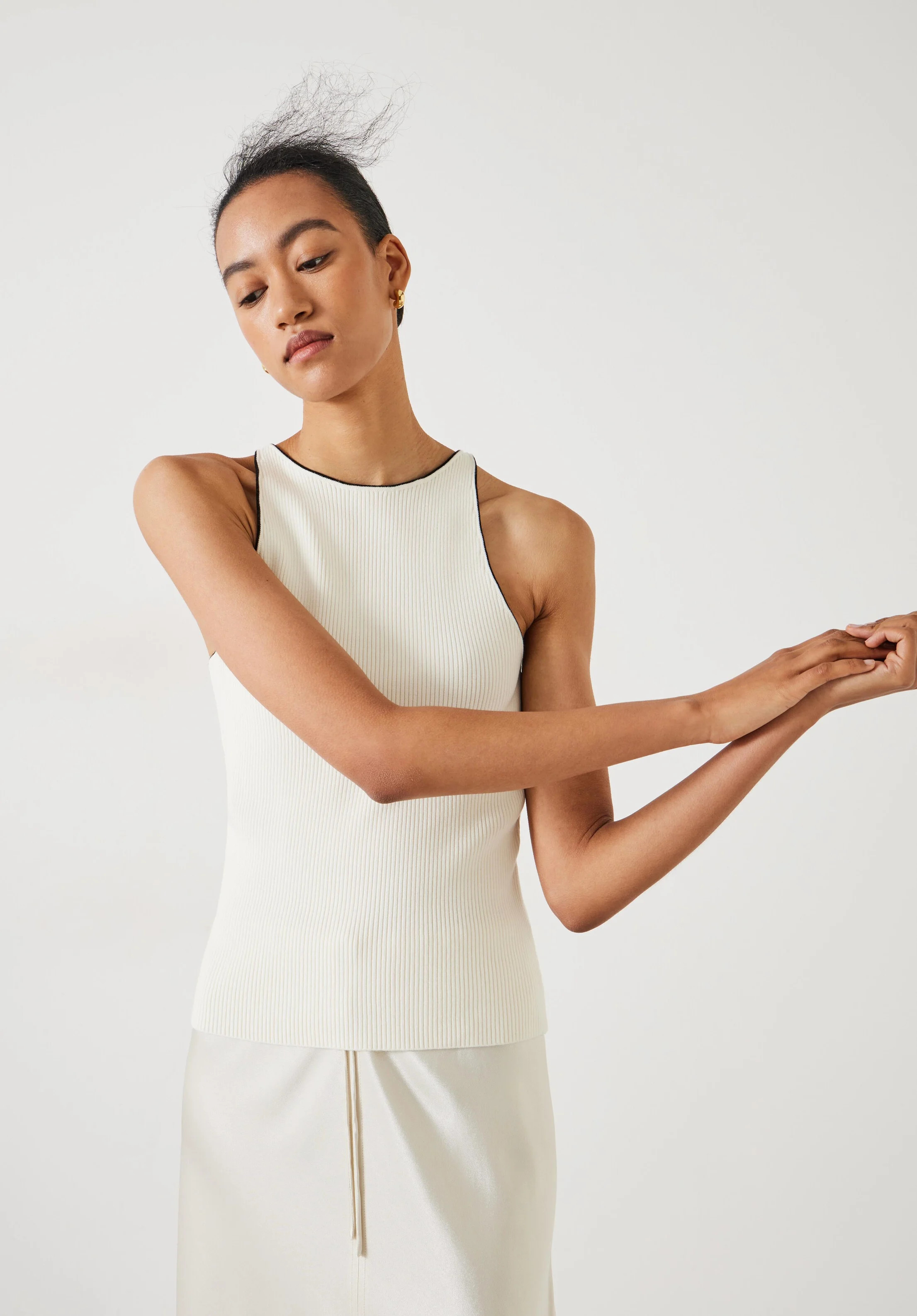 Acher Ribbed Knit Vest | Hush UK