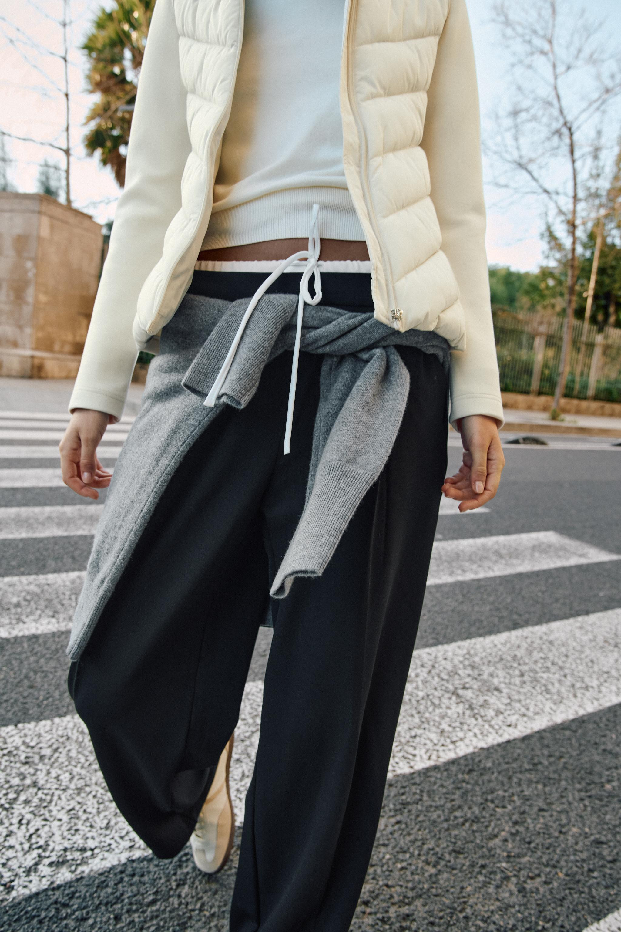 DOUBLE WAIST WIDE LEG PANTS | Zara US