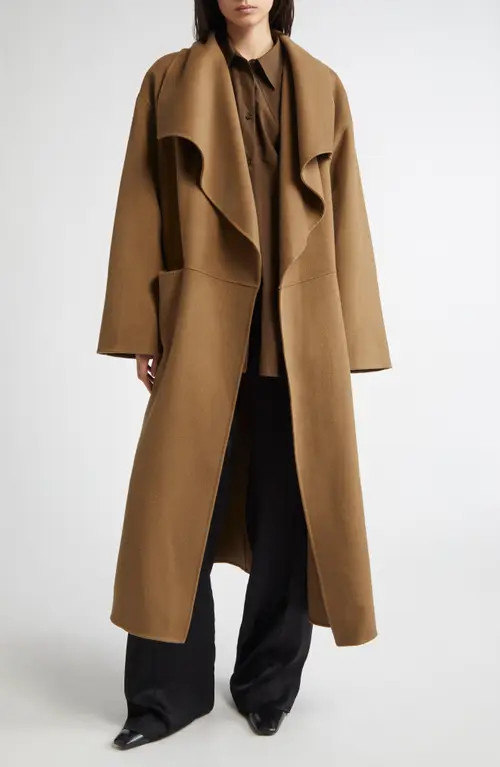 TOTEME Signature Double Face Wool & Cashmere Coat in Hazel at Nordstrom, Size Medium | Nordstrom