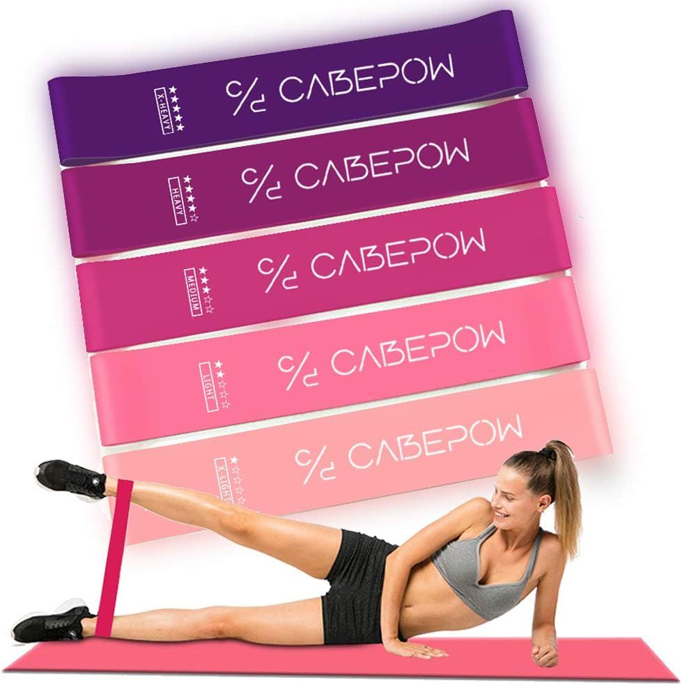 Cabepow Resistance Exercise Bands for Legs and Butt, Fabric Soft Non Slip Workout Hip Bands,Resis... | Amazon (US)