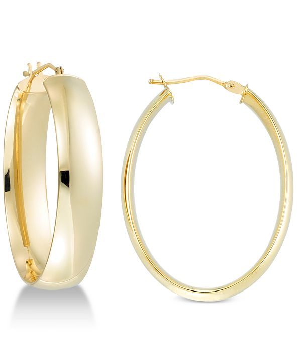 Polished Oval Hoop Earrings in 14k Gold | Macys (US)