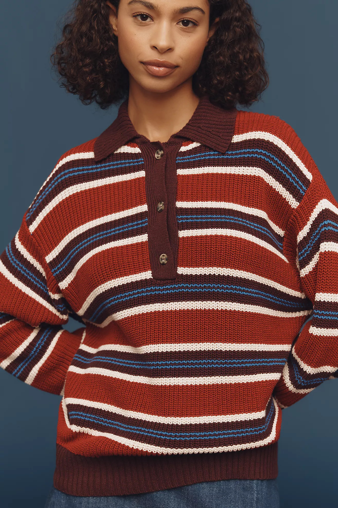 Damson Madder Ilona Rugby Sweater | Anthropologie (US)