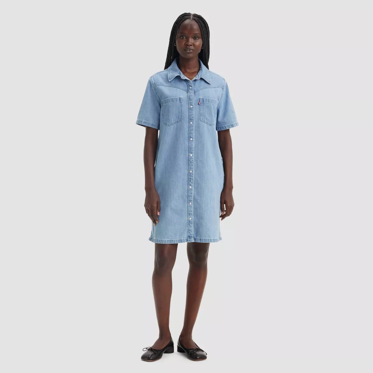 Levi's® Women's Short Sleeve Louisa Denim Dress - Twisted Words | Target