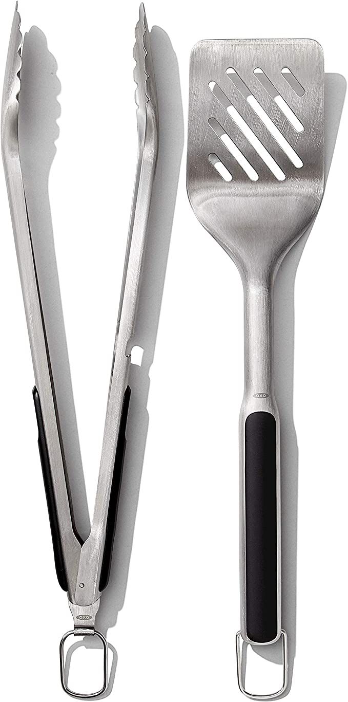 OXO Good Grips Grilling Tools, Tongs and Turner Set, Black | Amazon (US)