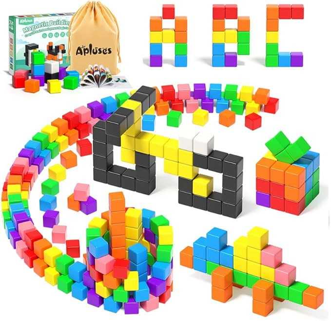 54 PCS Magnetic Blocks, Magnetic Building Blocks for Toddlers 3+, Montessori Toys, Magnetic Cubes... | Amazon (US)