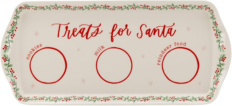 Treats for Santa Bamboo Tray – 15" x 6.5" Christmas Cookie & Snack Serving Tray – Holiday Par... | Amazon (US)