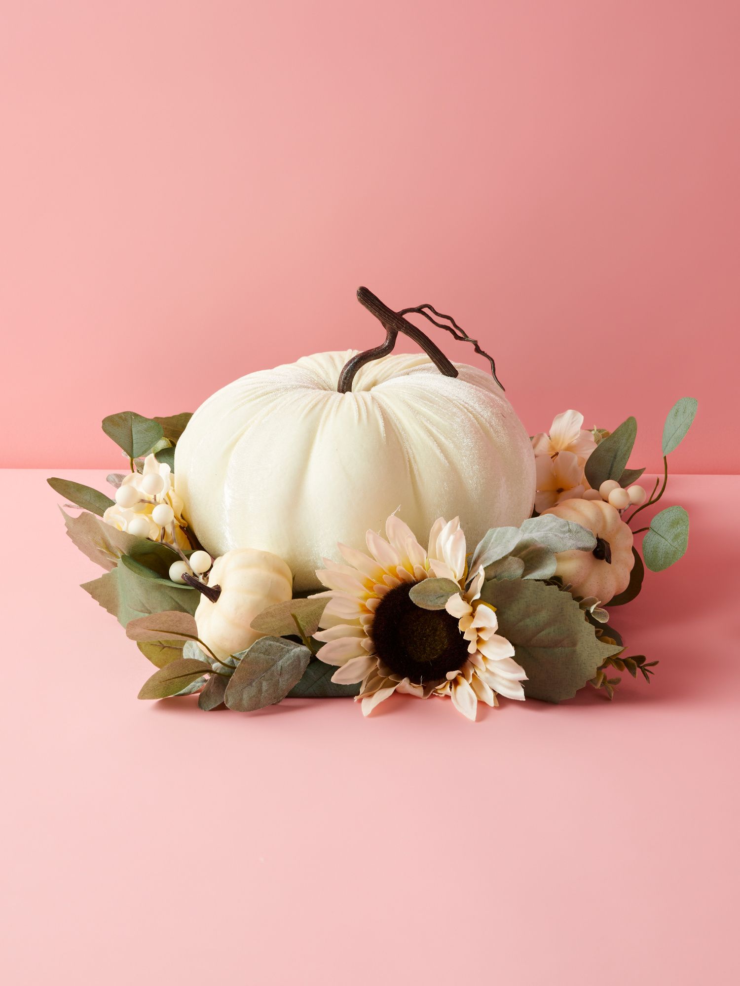 10x18 Velvet Pumpkin With Artificial Sunflowers Arrangement | Fall Decor | HomeGoods | HomeGoods