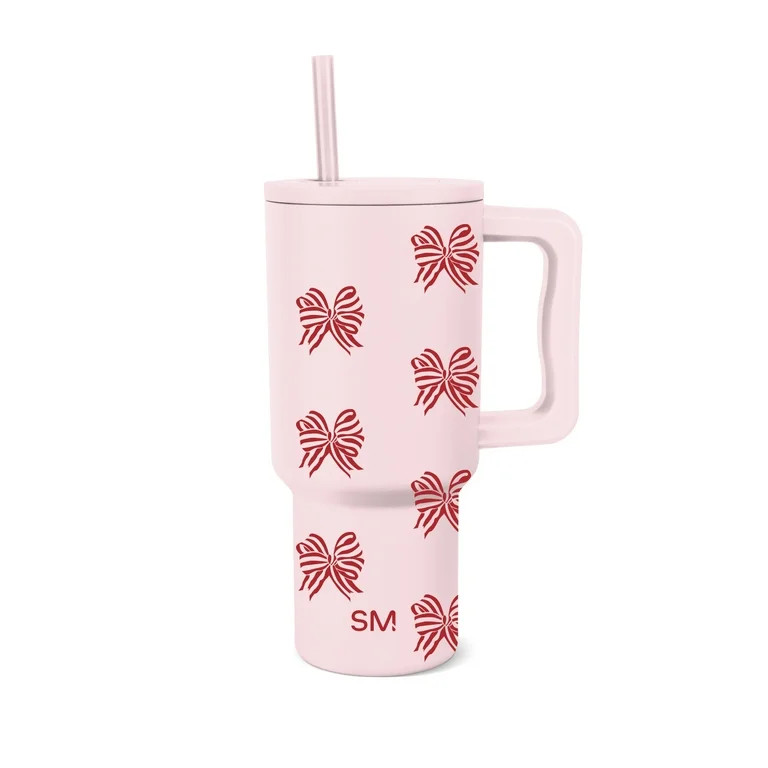 Simple Modern 30 fl oz Insulated Stainless Steel Trek Tumbler with Straw Lid | Holiday Ribbons | Walmart (US)