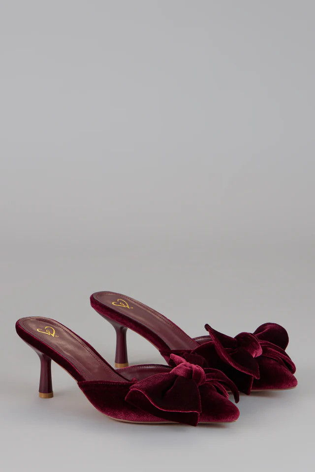 Romance Hour Velvet Bow Mules | Windsor Stores