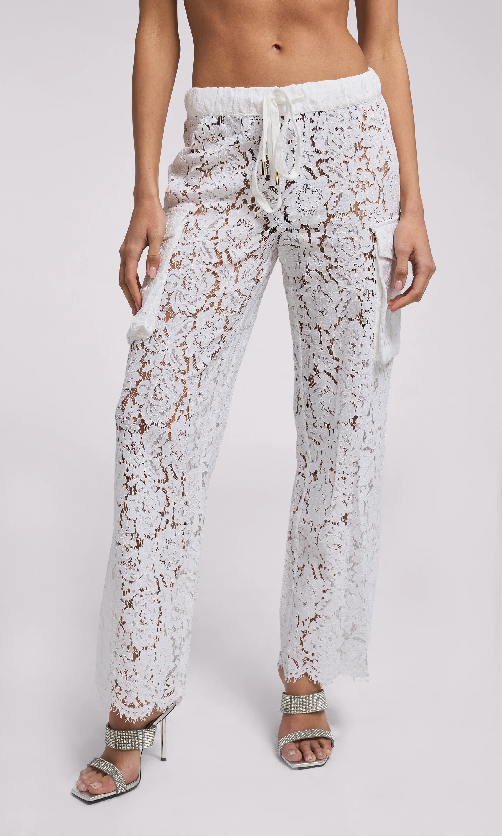 Palmer Lace Cargo Pant S / White | Generation Love