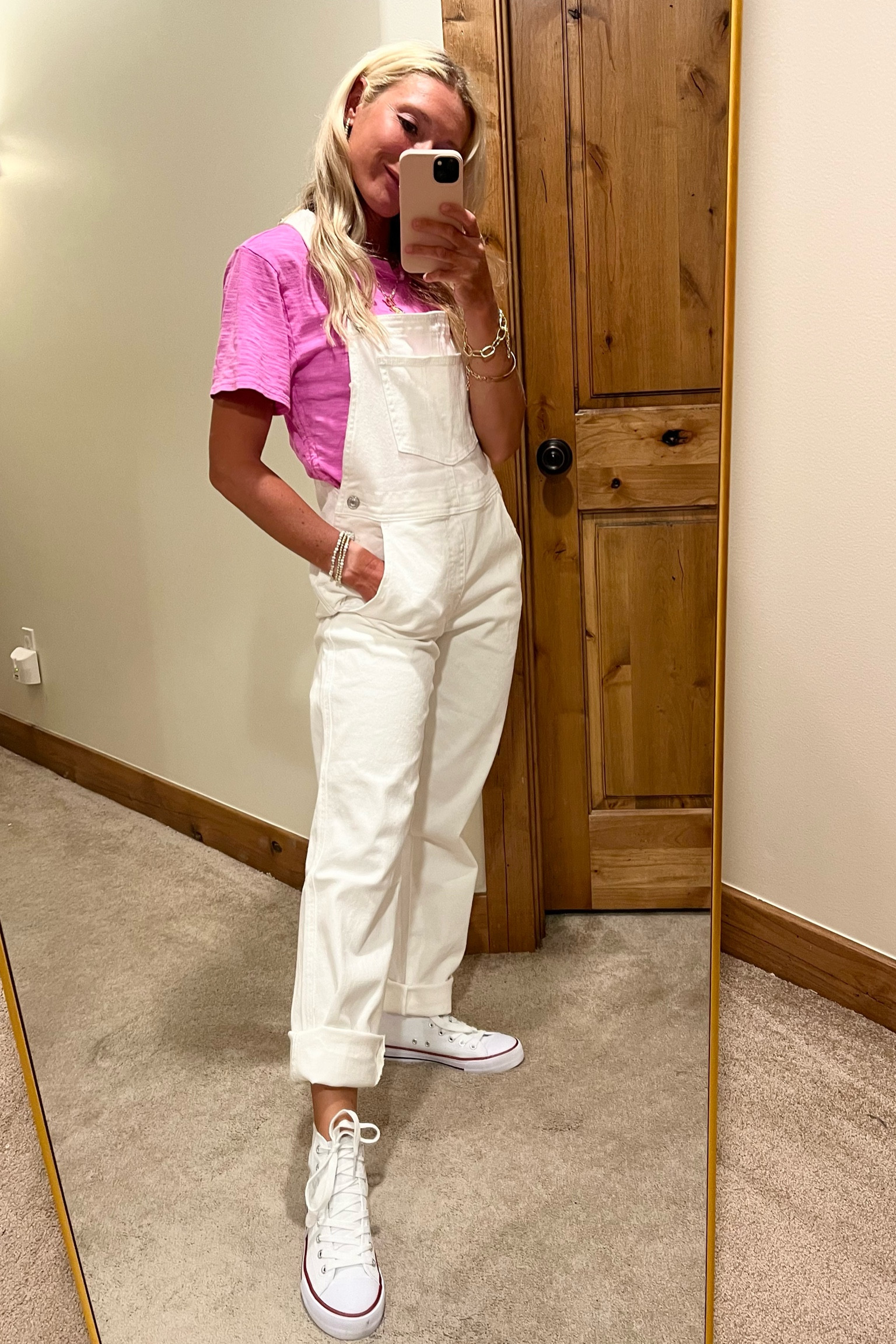 Amazon white overalls paired with this Target top. Perfect for summer 🩷

#LTKunder50 #LTKsalealert #LTKstyletip