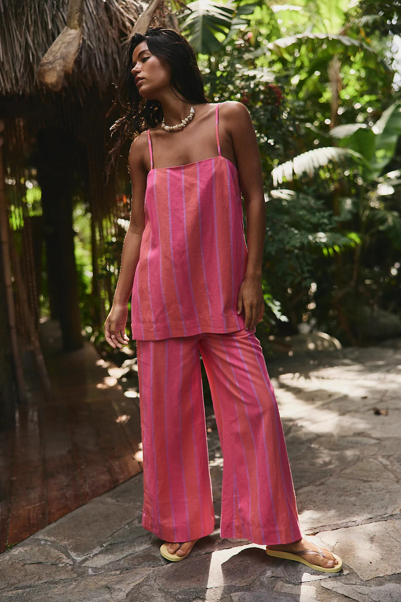 Sightseer Linen Striped Pant Set | Free People (Global - UK&FR Excluded)