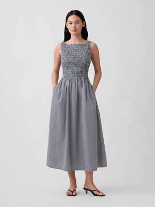 Smocked Boatneck Maxi Dress | Gap Factory