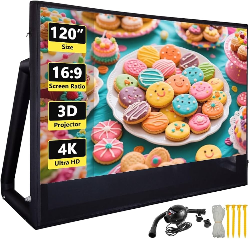 11.5FT Upgraded Inflatable Projector Screen Outdoor- PVC airtight Material,Equipped with a 800W a... | Amazon (US)