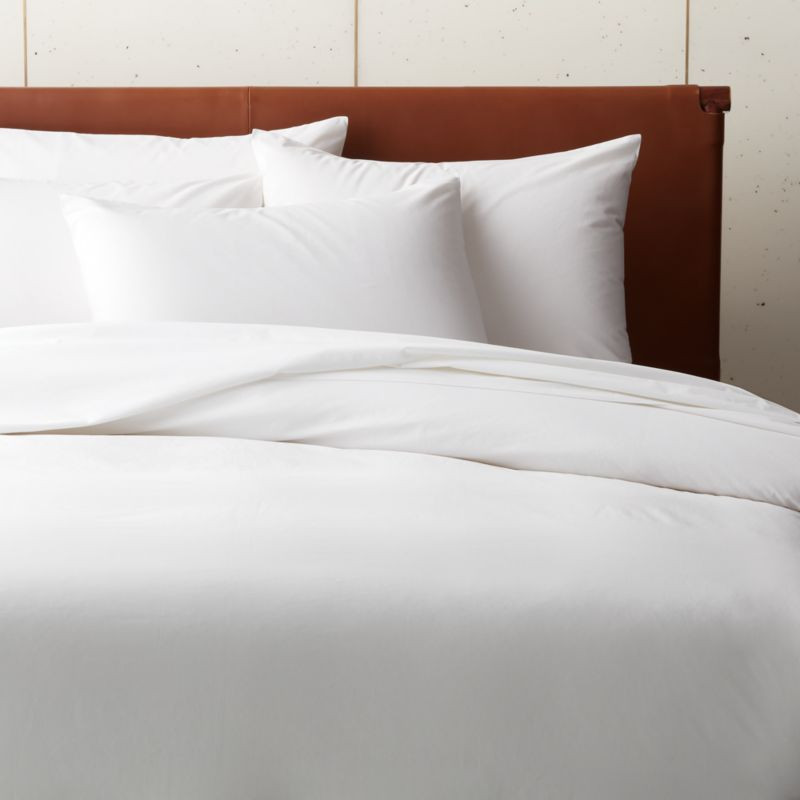 Classic Organic Cotton Percale 400 Thread Count White King Duvet Cover + Reviews | CB2 | CB2