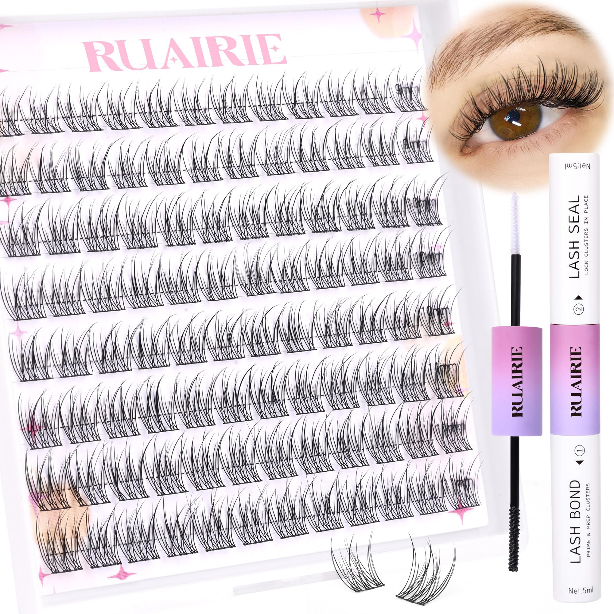 Lash Extension Kit Wispy Lash Clusters Kit Natural Eyelash Extension Kit 9-11MM CD-Curly Eyelash ... | Amazon (US)