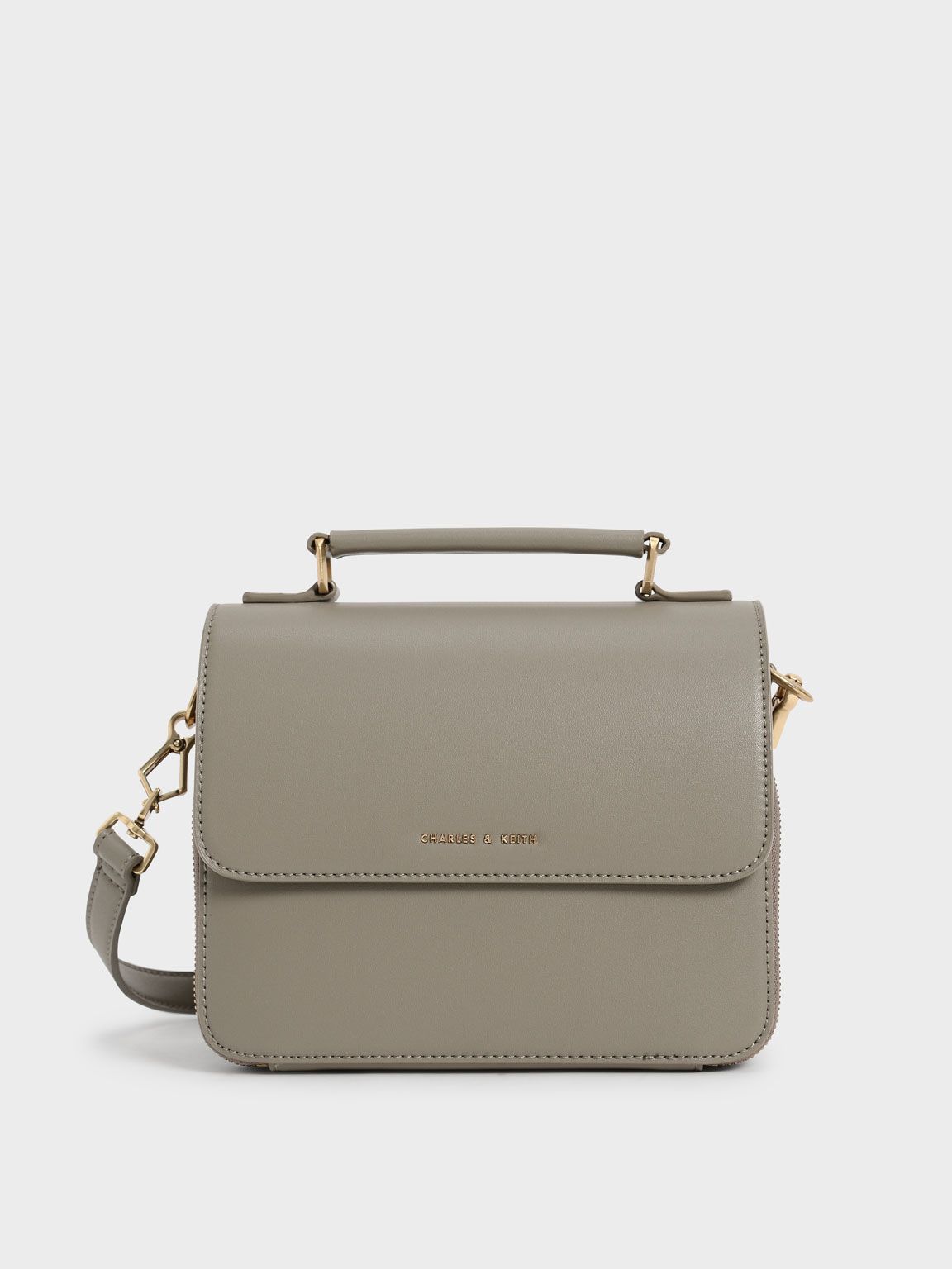 Front Flap Top Handle Crossbody Bag
- Taupe | CHARLES & KEITH (US)