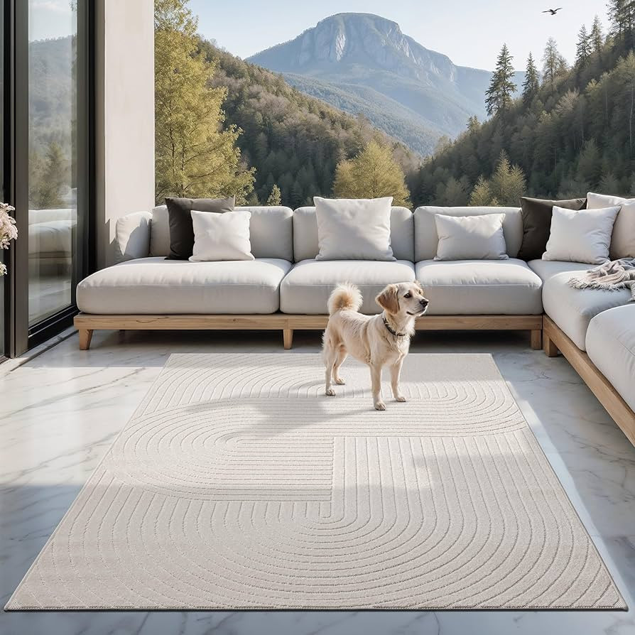 the carpet Santo Plus moderner Teppich - hochwertiger Wohnzimmer Schlafzimmer Teppich Creme - Boh... | Amazon (DE)