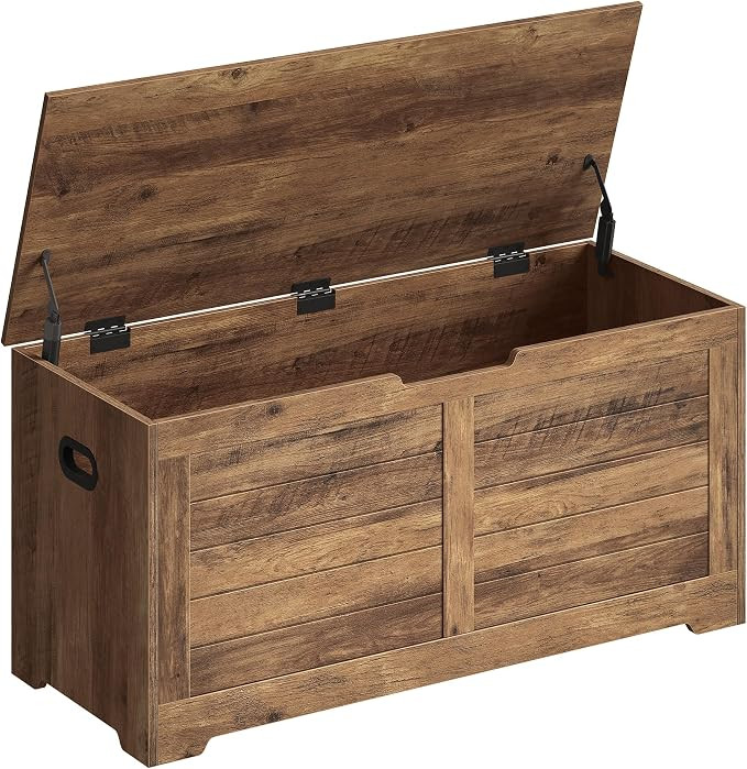 VASAGLE Storage Chest, Storage Bench with 2 Safety Hinges, Farmhouse Style, 15.7 x 39.4 x 18.1 In... | Amazon (US)
