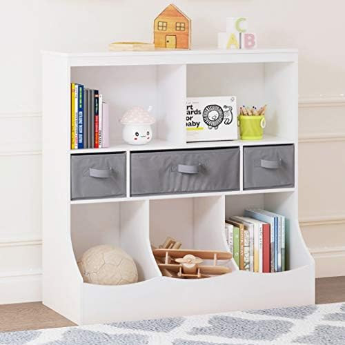 Amazon.com: UTEX Toy Storage Organizer with Bookcase, Kid’s Bin Storage Unit with 8 Compartment... | Amazon (US)