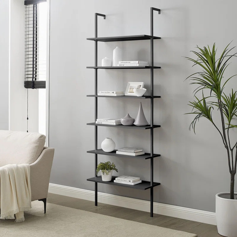 84.84'' H X 29.92'' W Mdf Metal Ladder Bookcase | Wayfair North America