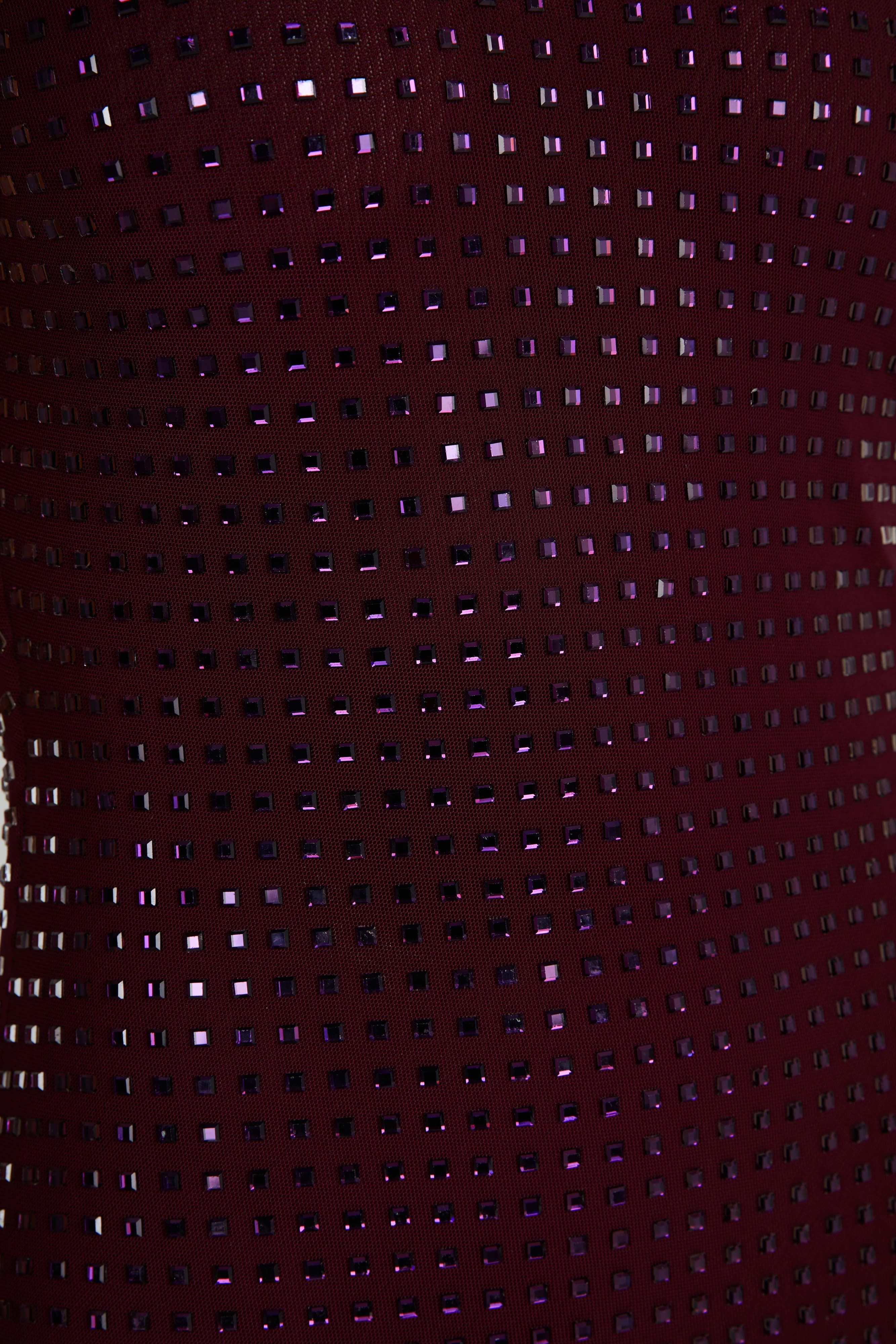 Pam Square Diamante Maxi Dress - Berry | Meshki (APAC)