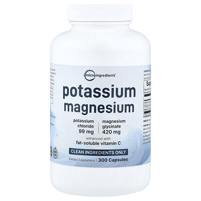Micro Ingredients, Potassium Magnesium, 300 Capsules | iHerb