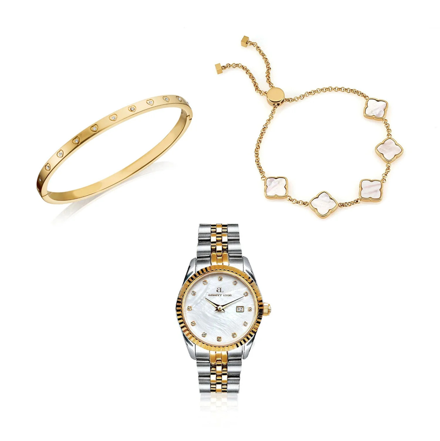 Pearl Belgravia & Bracelet Set (Gold) | Abbott Lyon