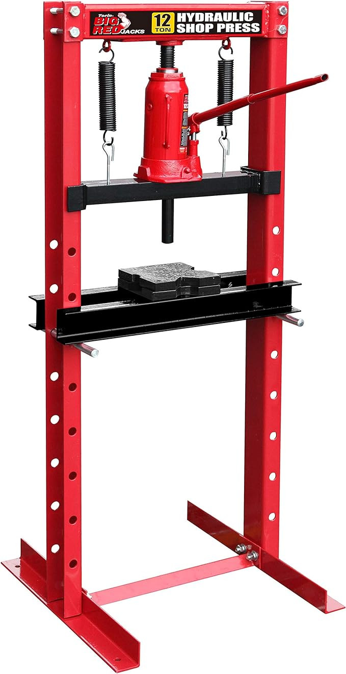 BIG RED T51201 Torin Steel H-Frame Hydraulic Garage/Shop Floor Press with Stamping Plates, 12 Ton... | Amazon (US)