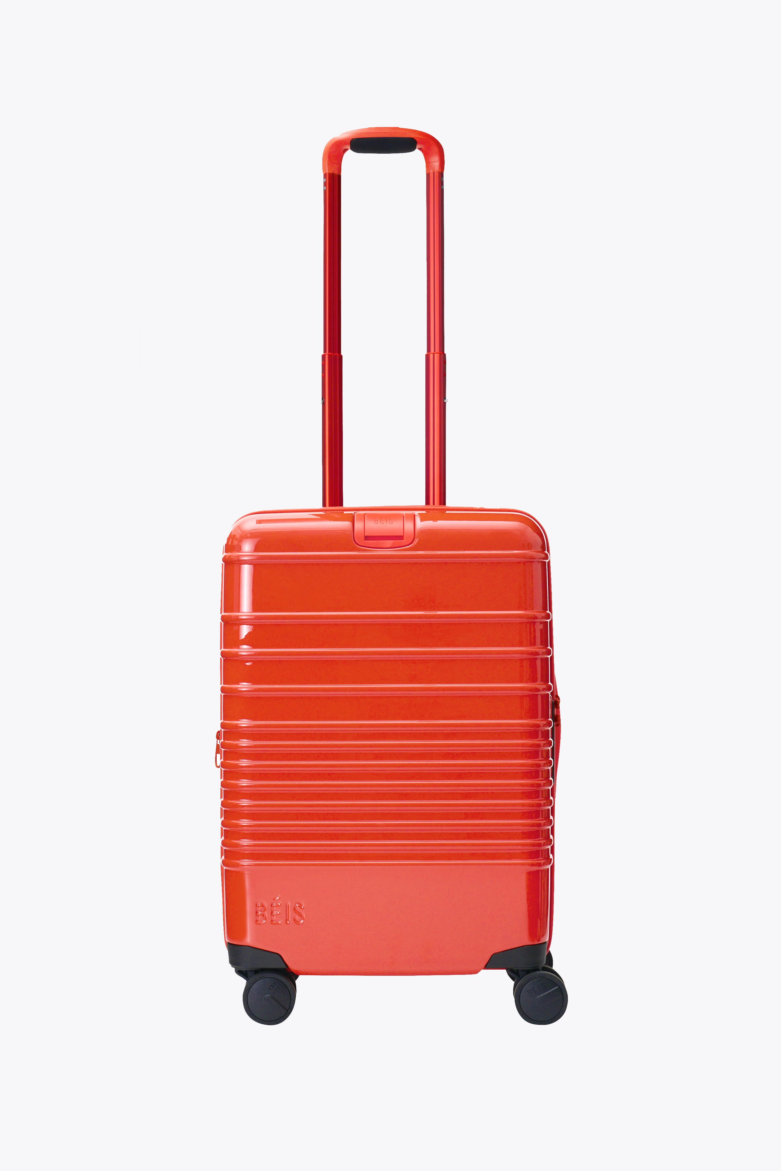 BÉIS 'The Carry-On Roller' in Glossy Flame - Carry On Rolling Suitcase & Luggage in Flame | BEIS