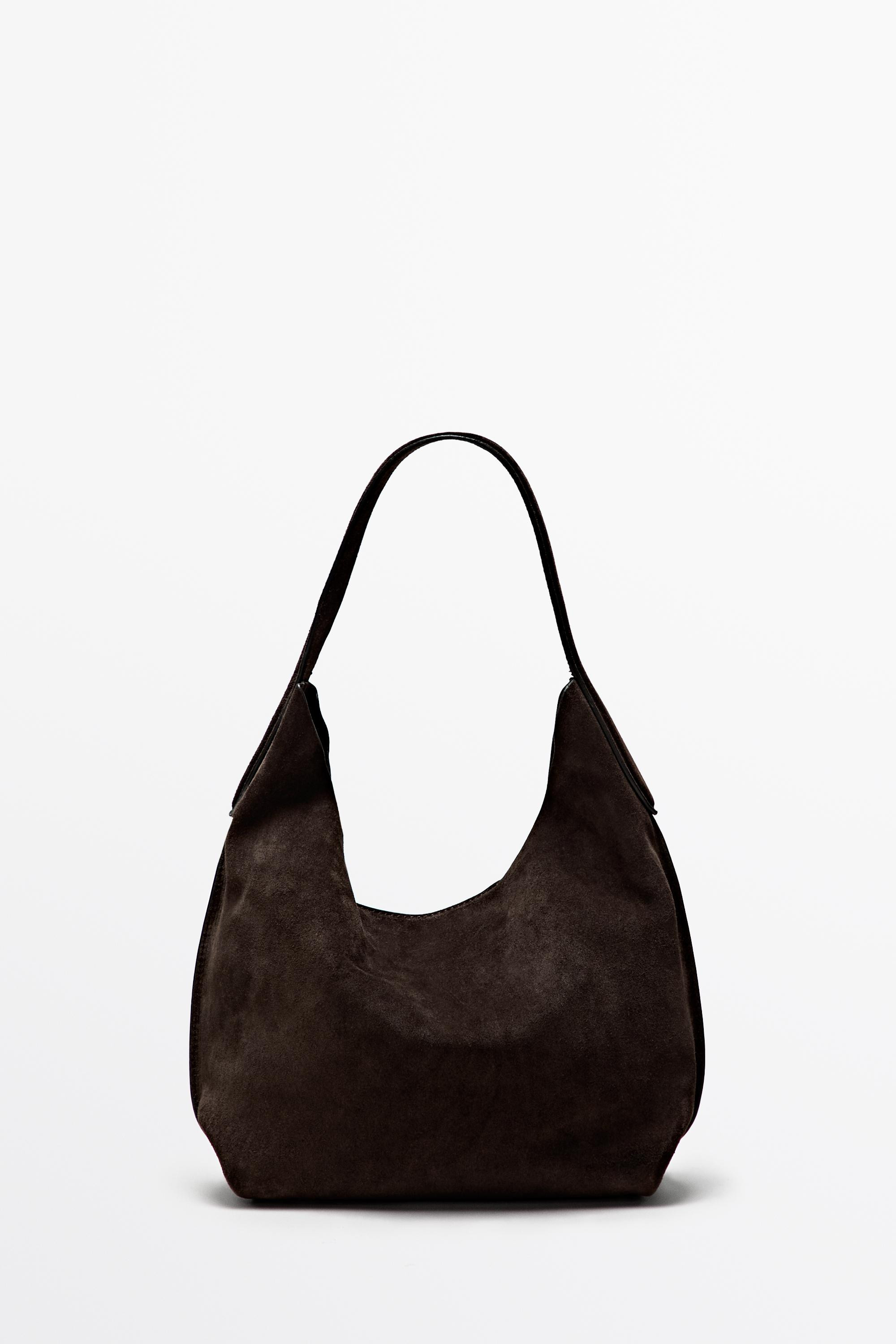 Split suede leather mini bag | Massimo Dutti UK